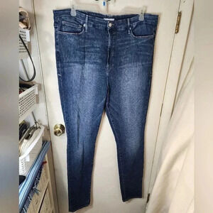 GOOD AMERICAN BLUE DENIM JEANS GOOD WAIST PLUS SIZE 24 TALL 34" INSEAM